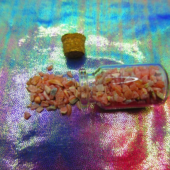 Rhodochrosite Gemstone Chips In A Bottle Embellishments Natural Semi Precious - Picture 2 of 3